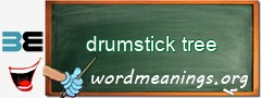 WordMeaning blackboard for drumstick tree